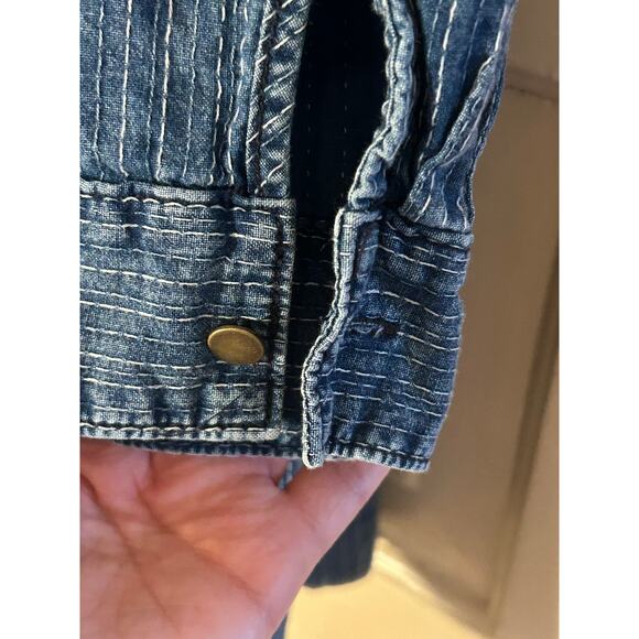 Free People Set The Mood Denim Mini Dress size M - Picture 5 of 5